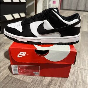 Women’s Nike Dunk Low Black and White Sneakers